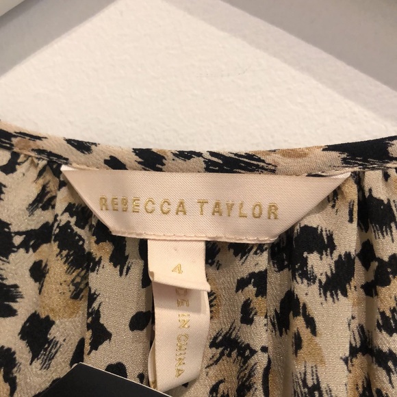 Rebecca Taylor Caramel Combo Long Sleeve Leopard Top - Picture 6 of 8